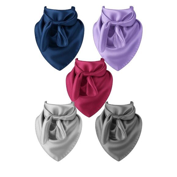 Light Gray Wild Rag Large Scarf 35x35 Inches Satin Western Accessory Cowgirl or - Picture 5 of 5